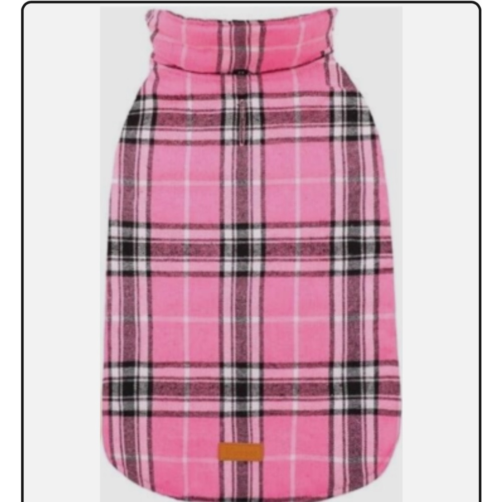 Kuoser Pink Plaid reversible Pet Jacket